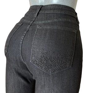 NYDJ Embellished Pocket Womens Jeans Tag 4 Blue Skinny Mid-Rise W28xL34 Studded